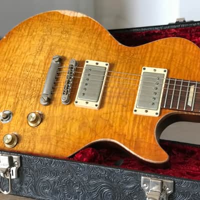 Scala Guitars (Leo Scala) Underdog 5A Flamed Maple Top Amberburst image 19