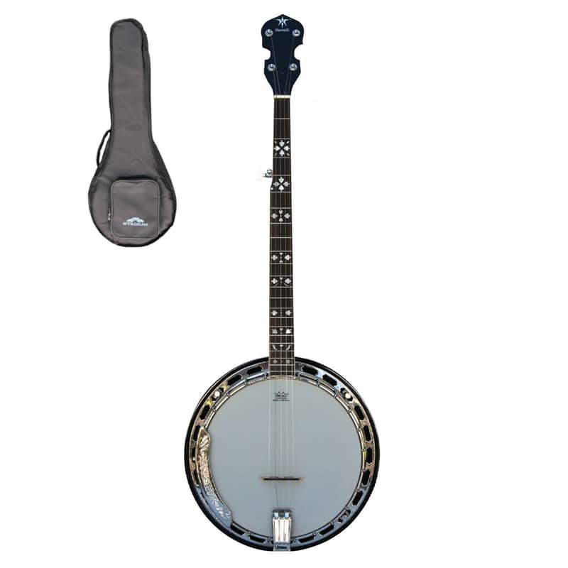 Danville  24 Bracket Mother Of Pearl Inlaid Banjo BJ-009 + Gig Bag image 1
