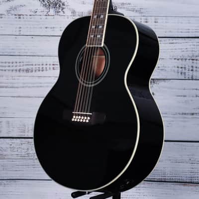 Ibanez AJ7012M1E Artwood Jumbo 12-String Acoustic-Electric Guitar | Black High Gloss image 5