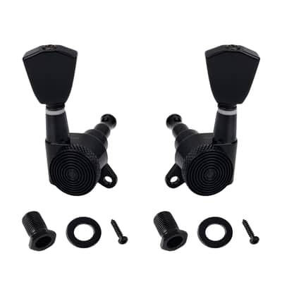 3L3R Guitar Locking Tuning Pegs 16:1 Ratio Sealed Guitar String Tuning Keys Machines 45 Degree Fixing Tag for Les Paul LP SG Electric Acoustic Guitar 6Pcs JT/ZSJXQ-03 Black Tulip Button image 6