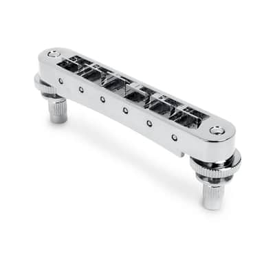 Nashville Tune-o-matic Bridge, Chrome, with studs and bushings image 2