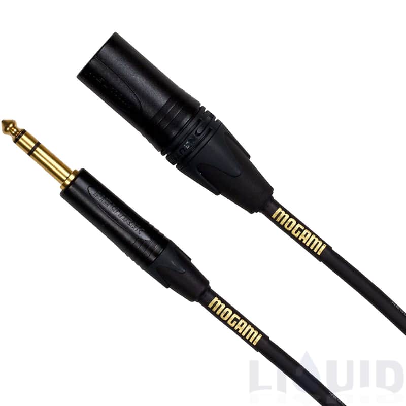 Mogami Gold TRS-XLRM-20 Balanced Audio Adapter Cable, 1/4" TRS Male Plug to XLR-Male, Gold Contacts, Straight Connectors, 20 Foot image 1