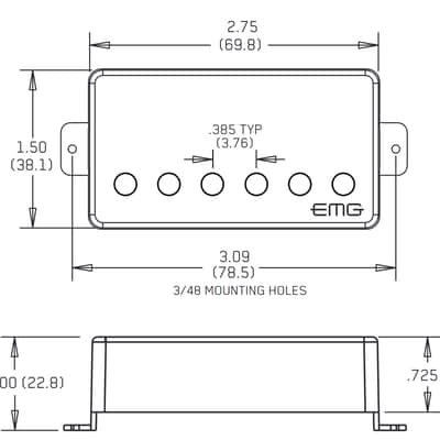 EMG JH SET JAMES HETFIELD BLACK CHROME STANDARD SPACED LONG SHAFT POTS & WIRES (30 JH PICKS & 1 TIN) image 2
