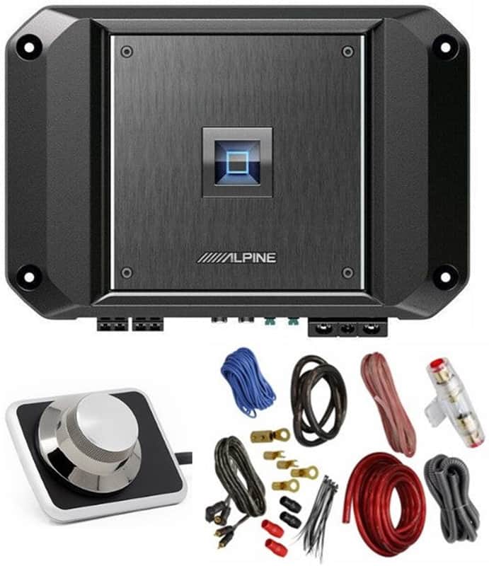 Alpine R2-A60F 4 Channel 600W Class D Amplifier RUX-H01 Bass Knob & KIT4 AMP Kit image 1