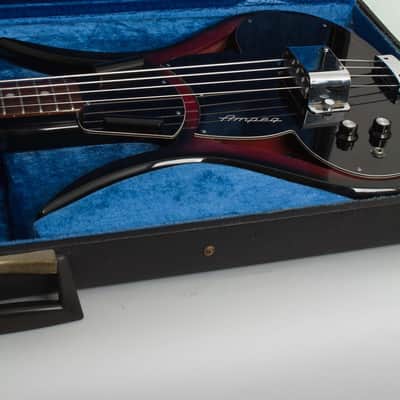Ampeg  ASB-1 LEFT HANDED Electric Bass Guitar (1967), ser. #1121, original black hard shell case. image 12