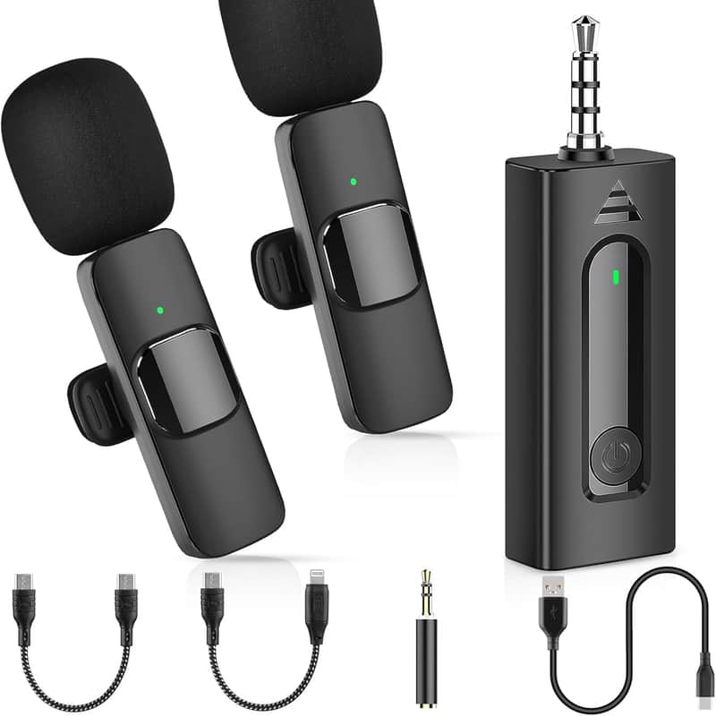 Unbranded 4 in1 Wireless Lavalier Microphone for iPhone Androi...