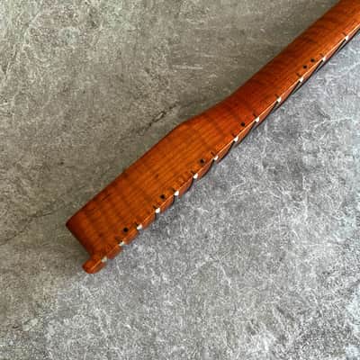 Telecaster electric guitar Neck Roasted Flame Maple 22 fret TL image 9