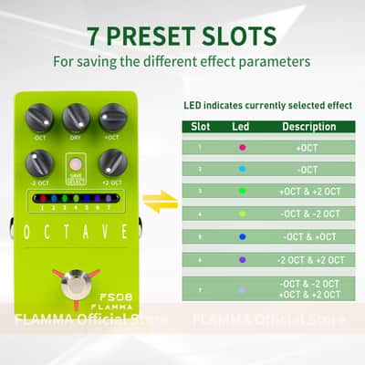 Flamma FS08 Octave Effects Pedal polyphonic octave effects 7 Preset Slots,price include the import duty to US buyer image 2