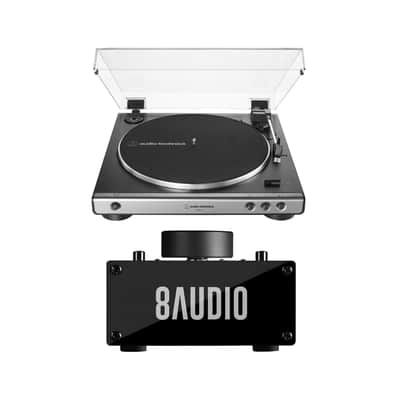 Audio-Technica AT-LP60X Turntable (Gunmetal) with Desktop Amplifier System image 3