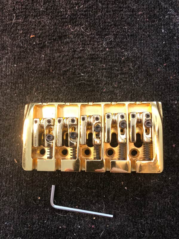 Unknown 5 String Bass Bridge 2010-2021 - Gold image 1