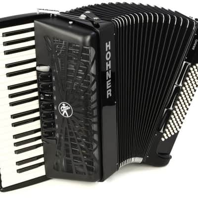 Hohner Bravo III 96 Chromatic Piano Key Accordion - Jet Black image 2
