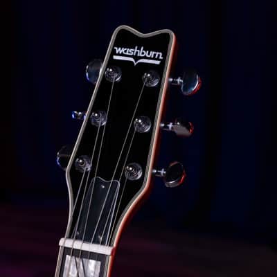 Washburn SH35TB Wing Series Semi Hollow Electric Guitar w/Gigbag, Trans Black image 12