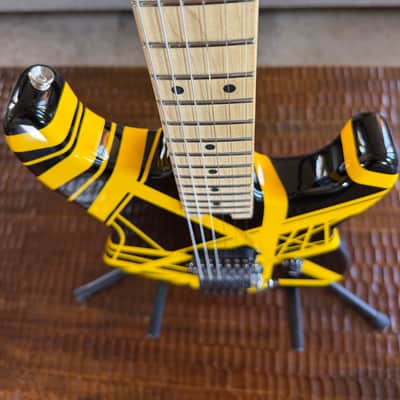 EVH Striped Series Electric Guitar 2021 Black with Yellow Stripes image 5