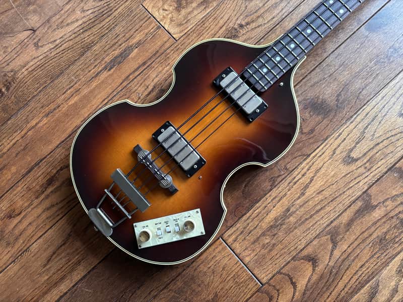 1988 Greco VB-650 Violin Bass Beatles McCartney Black TapeWound MIJ Fujigen Japan image 1
