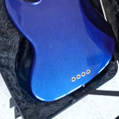 Fender American Standard Jazz Bass Fretless Custom Upgrades Mystic Blue 4-String image 4