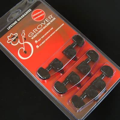 Grover 102BC  Original Rotomatic Tuners 3 +3 Black Chrome Finish image 3