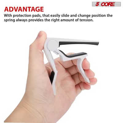 5 Core Capo Acoustic Electric Guitar 6 String Kapo Pair Quick And Easy Adjustment Classic Clip For Banjo Mandolin Or Ukulele Capotraste Para Guitarra image 13