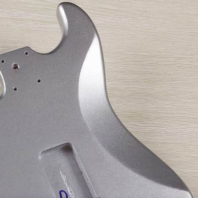 Metallic Silver Stratocaster Strat Style Guitar Poplar Wood Body image 5