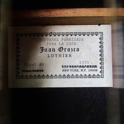 Juan Orozio #8 Classical Guitar, 1970, Japan, NYC Maker, Rosewood, image 4