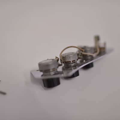 1973 Vintage Fender Jazz Bass Control Plate Pots Cap Knobs JBass Guitar 1970's Wiring Harness image 6