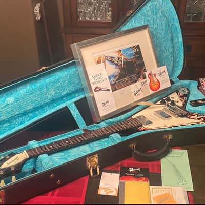 Immagine Gibson Custom Shop "Inspired By" Jimi Hendrix Psychedelic Flying V 2006 - Psychedelic Black - 2