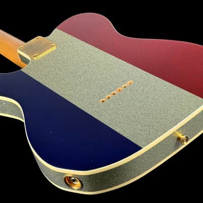 1995-1998 Fender Telecaster Buck Owens Signature Crafted in Japan ~ Red, Silver & Blue Sparkle image 4