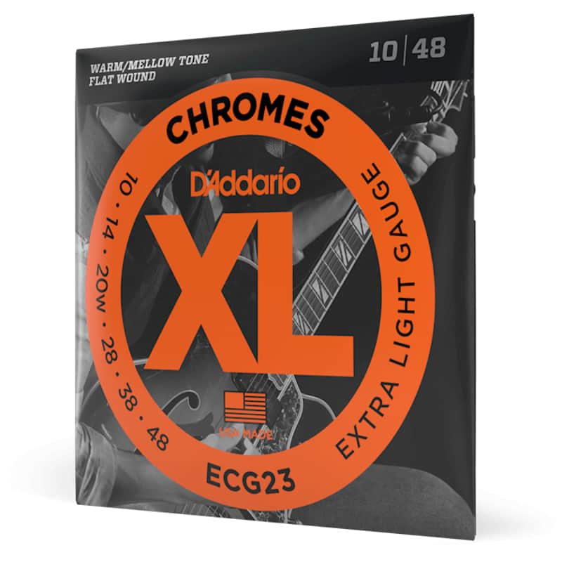 D'Addario XL Chromes Flatwound Electric Guitar Strings - .010-.048 Extra Light image 1