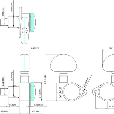 Grover 502C Roto-Grip Locking Rotomatic Tuners, 3-Per-Side 3+3, Chrome image 3