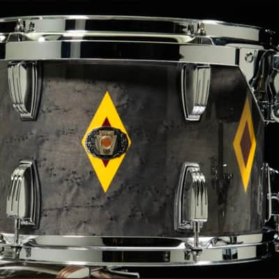Ludwig  USA 110th Anniversary Legacy Mahogany 2019 - Charcoal Birdseye Maple Diamond Flash Inlay image 9