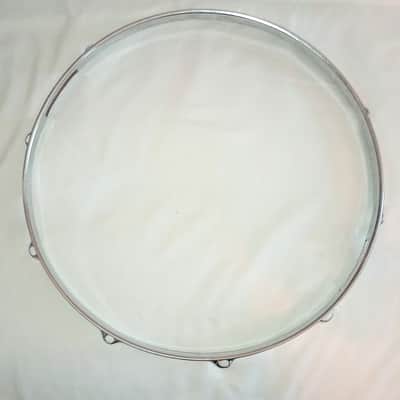VINTAGE PEARL SNARE DRUM HOOPS PAIR 14"/10L 70's - CHROME - FREE SHIP TO C-USA! image 7