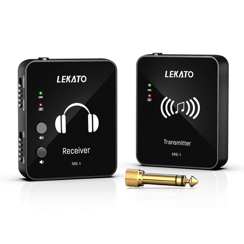 LEKATO MS-1 Wireless in-Ear Monitor System 2.4G Stereo IEM Transmitter Receiver image 1
