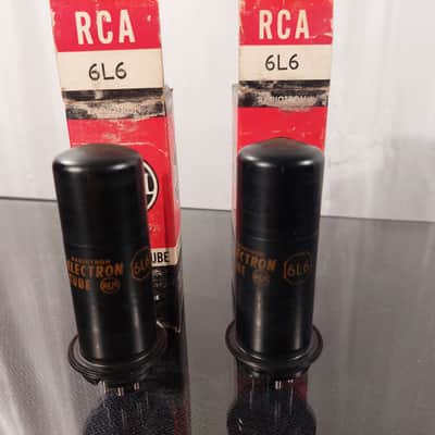 Pair of RCA 6L6 ( MT ) Metal Tube  1960 , September - Black image 2