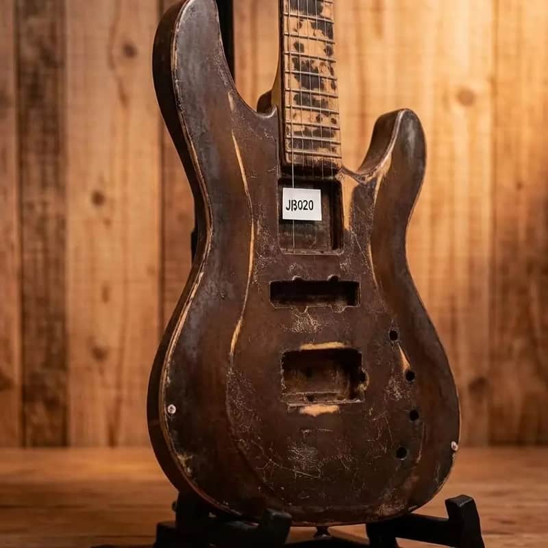 Vintage Brown 4 String Bass Solid Body DIY Project image 1