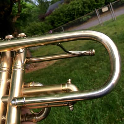 EXCELLENT SPECIAL ORDER LP CORNET F. BESSON BREVETE NEW CREATION 1923 GOLD PLATED LOVELY ENG. TO THE TOP / GREAT COMPRESSION image 21