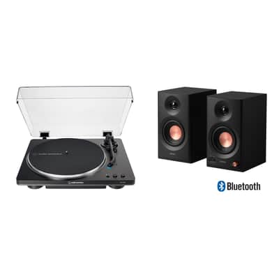 Audio-Technica AT-LP70X-BG Automatic Belt Drive Turntable Package with Edifier MR3 Bluetooth Speakers image 4