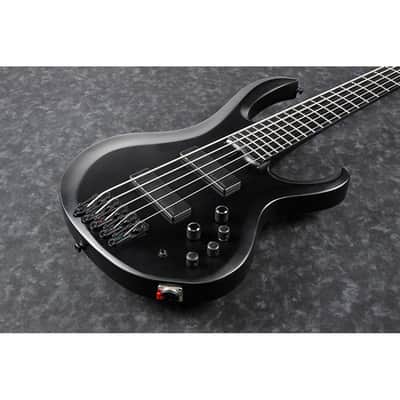 Ibanez BTB625EX Iron Label 5-String Bass w/ Bartolini Pickups - Black Flat image 5