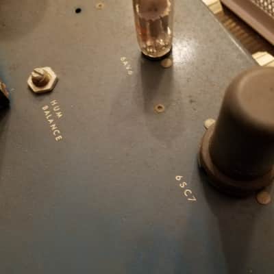 Bell PM-33 Pacemaker Mono 33 Watt Tube PA Amp dual 6L6GB 1959 - Blue, Beige, Textured Grey image 7