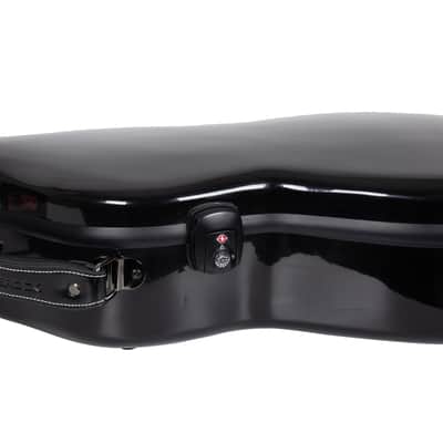 Crossrock Fiberglass Case fits 12-Fret 000/OM Acoustic Guitars, with Accessory Compartment, Backpack Straps, TSA Lock-Black (CRF2020-00012BK) image 5