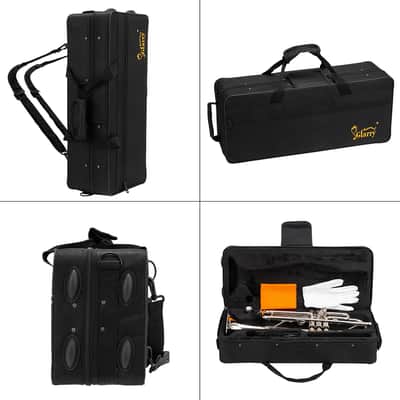 🎅🎄 For Pros and Beginners! Silver (Chrome) Unmarked Trumpet with Case/Bag/Pack +Strap +Cloth! image 14