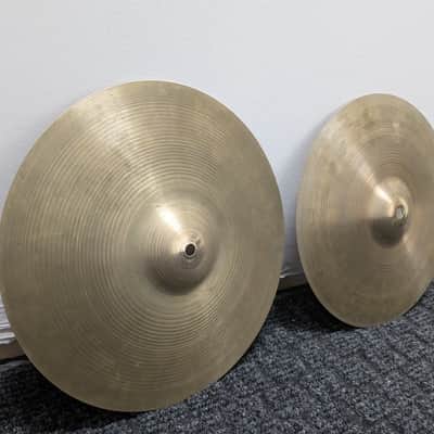 Zildjian 14" A. Zildjian '60s Stamp Hi-Hat Cymbals (Pair) 1960s - Traditional image 2