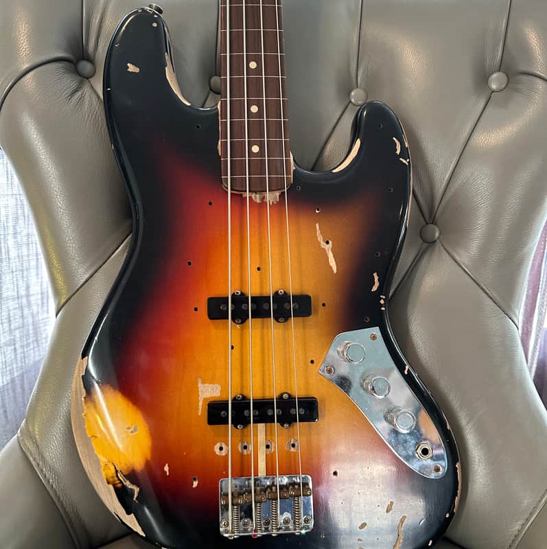2024! With Video! Fender Custom Shop Jaco Pastorius Tribute Jazz Bass Relic - 3-Color Sunburst image 1