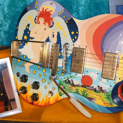 Vintage Gibson 1965 SG Standard Hand Painted Fool with autographed Eric Clapton Cream record usa 60s image 3