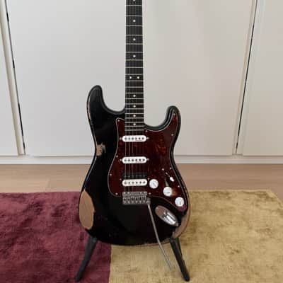 Fender Licensed Warmoth / MJT Stratocaster HSS - Black Nitro Relic image 2