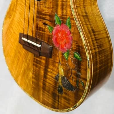 Ukulele Handmade by Blueberry Floral Motif Case & Warranty image 19