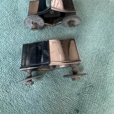 Fibes Lot of 3 Floor Tom Drum Leg Mount Bracket - 7/16” 70s - Chrome image 7