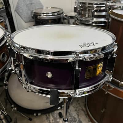 Pork Pie 5x13 Inch Maple Snare in Purple Satin (2001) image 10