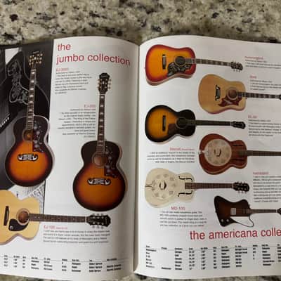 Epiphone Catalog 2003 Dot Les Paul SG flying V Explorer Noel Gallagher supernova union Jack Riviera casino John Lennon Zakk Wylde ace frehley classic custom black beauty standard 56 Goldtop Goth Thunderbird image 14