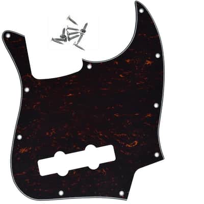 4 String J Bass Style Pickguard Bass Pick Guard Scratch Plate for USA/Mexico Jazz J Bass Red/Black Tortoise image 1
