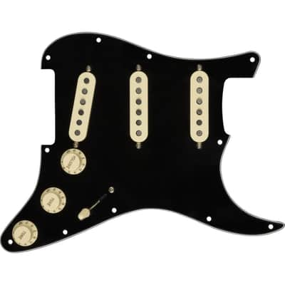 Fender Pre-Wired Strat Pickguard Custom '69 SSS (Black) - Single Coil Pickup for Guitars image 1