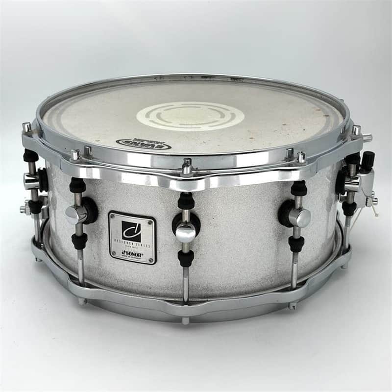 Used Sonor Designer Snare Drum - White Sparkle 14x6.5 - Very Good image 1